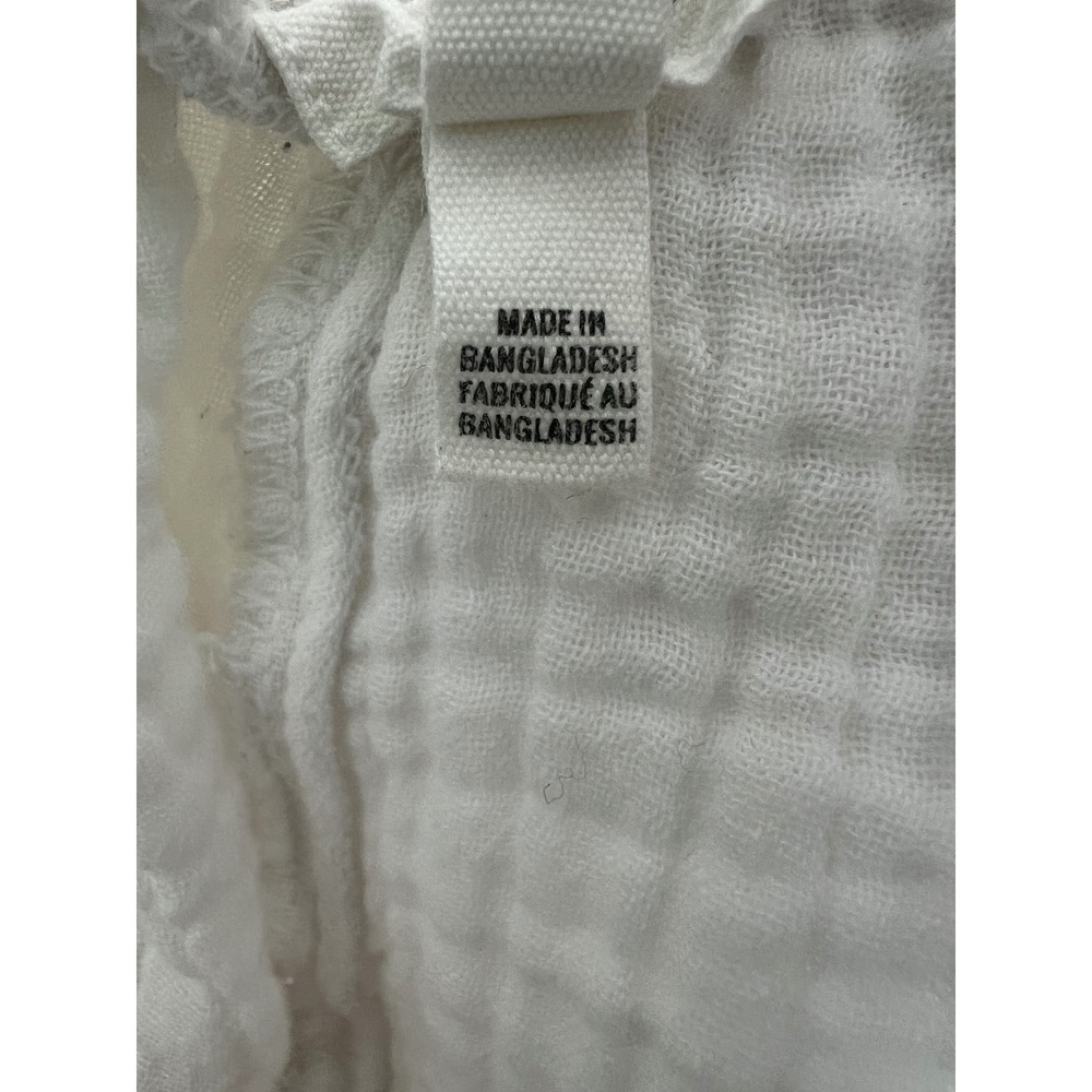 Aerie WhiteGauze Cotton Cargo Pants Elastic Waist Relaxed Wide Leg Trousers Sm - Picture 12 of 16